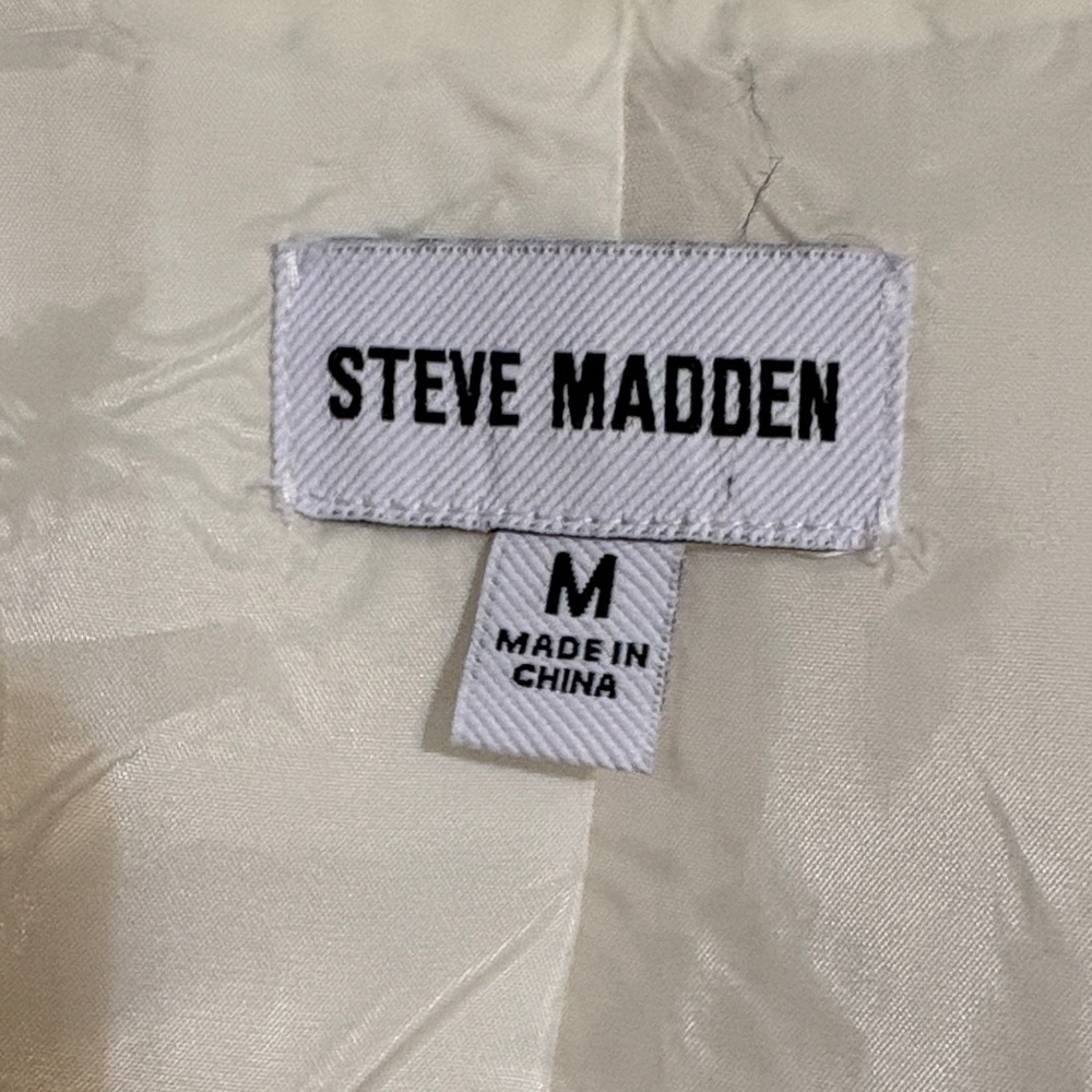 Steve Madden Off White Pinstripe Button Vest - Picture 3 of 6